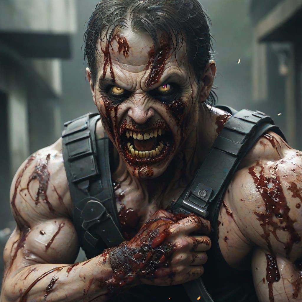 Dark Fantasy Artwork of a Futuristic Cityscape in a State of...