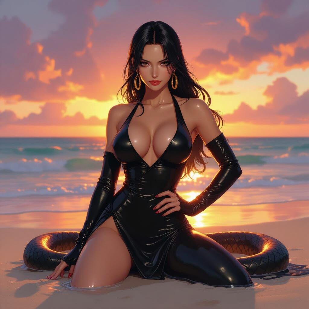 Boa Hancock's Golden Hour Beach Pose