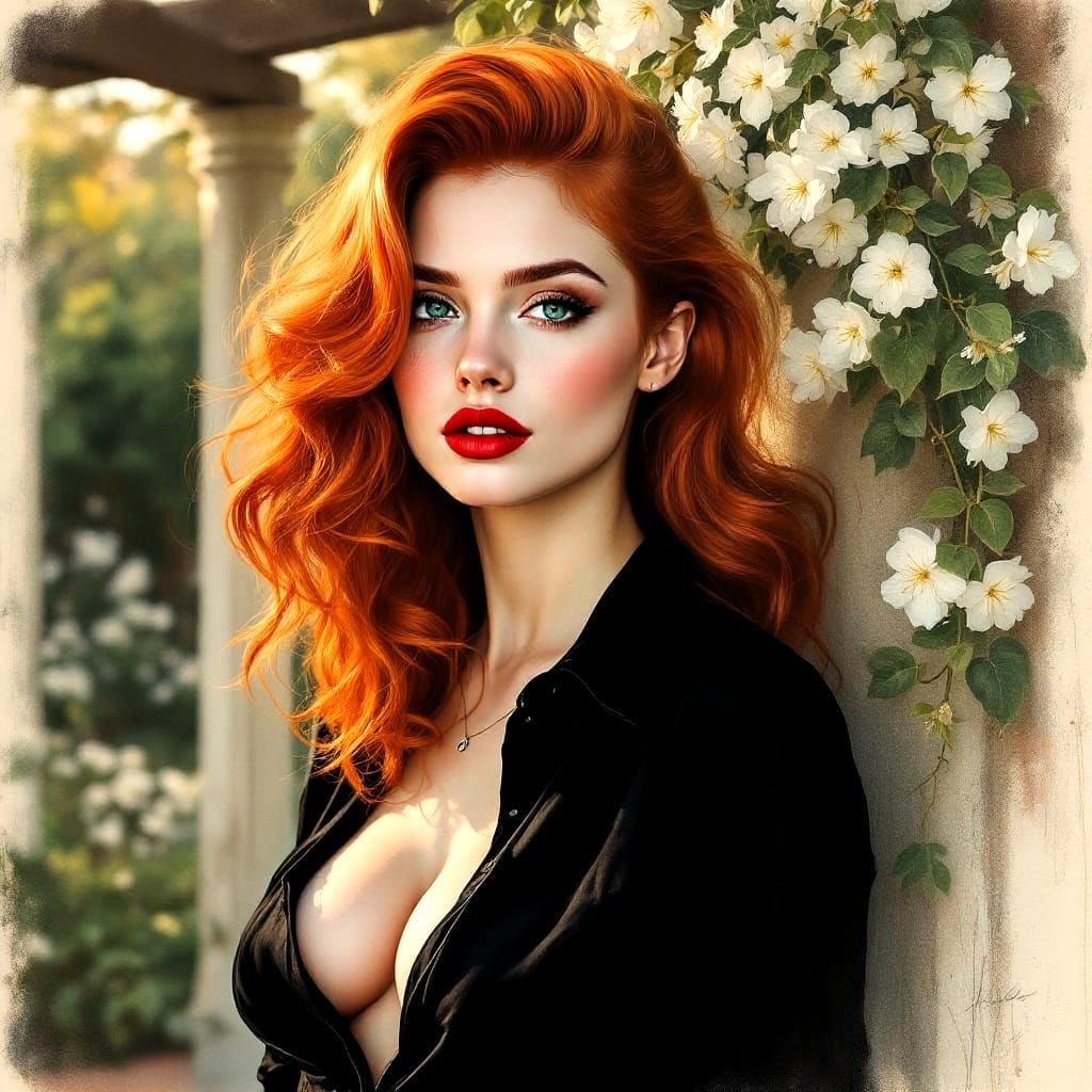 Elegant Young Woman in Golden Hour