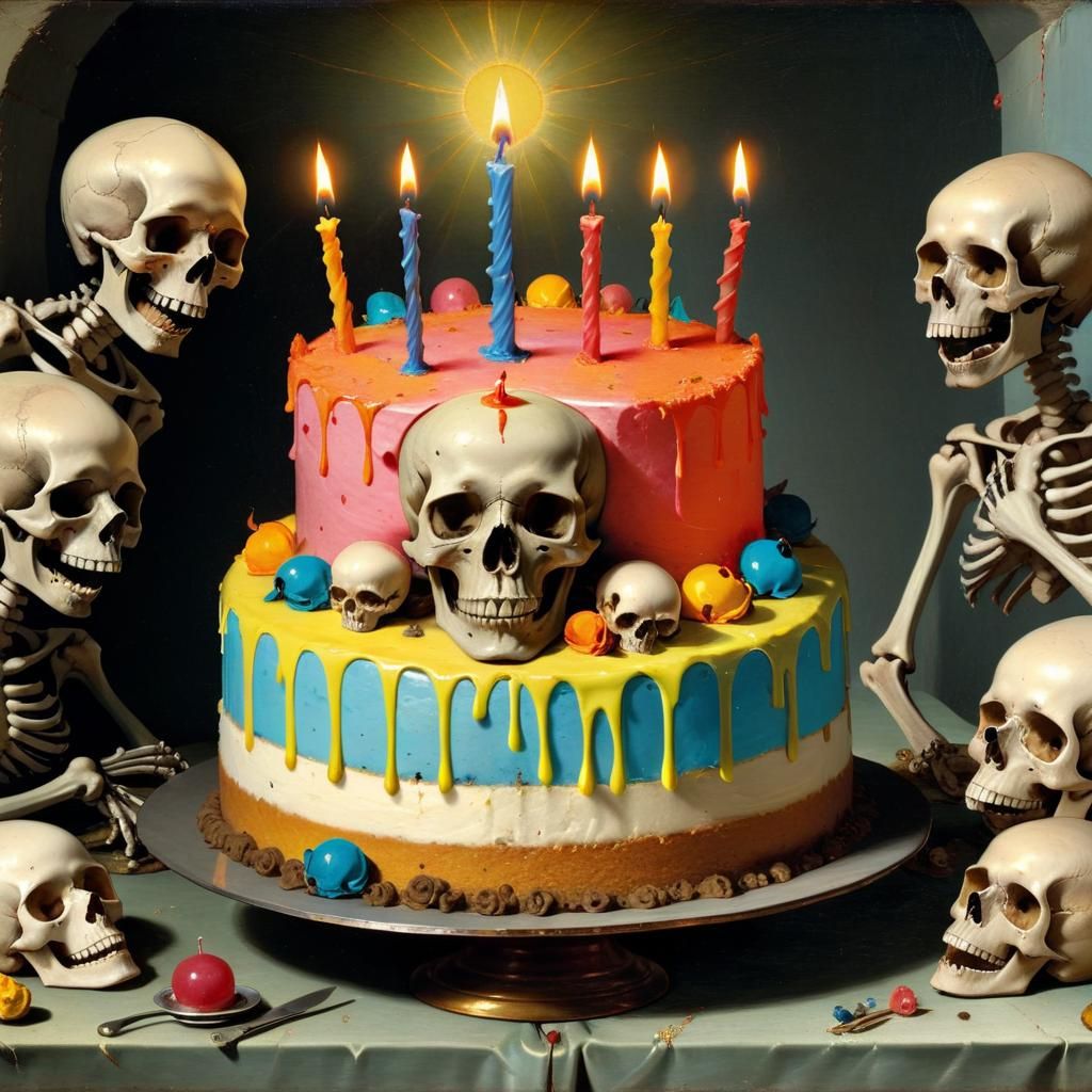 Skull Birthday Cake Inspired by Goya and Bosch