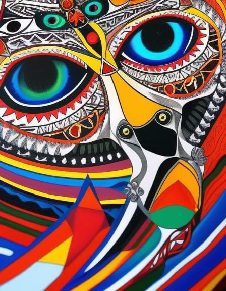 Gypsy Eye: Art Nouveau Aztec Collage