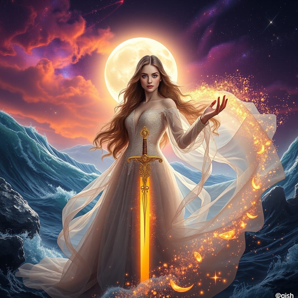 Ethereal Cosmic Princess Wields Celestial Power