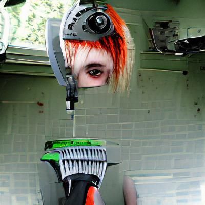 Chainsaw Eyes: A Dark Surreal Portrait