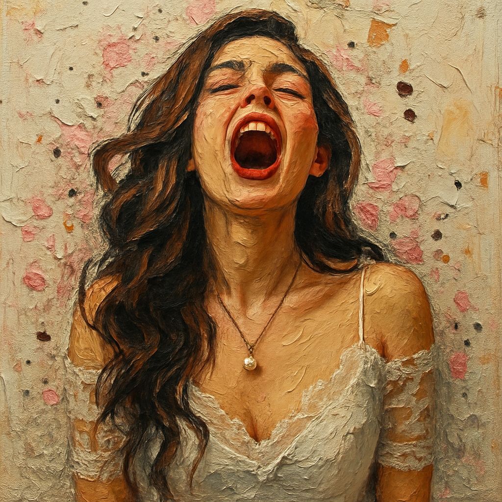 Vibrant Portrait of a Modern Woman in Impasto Oil Painting