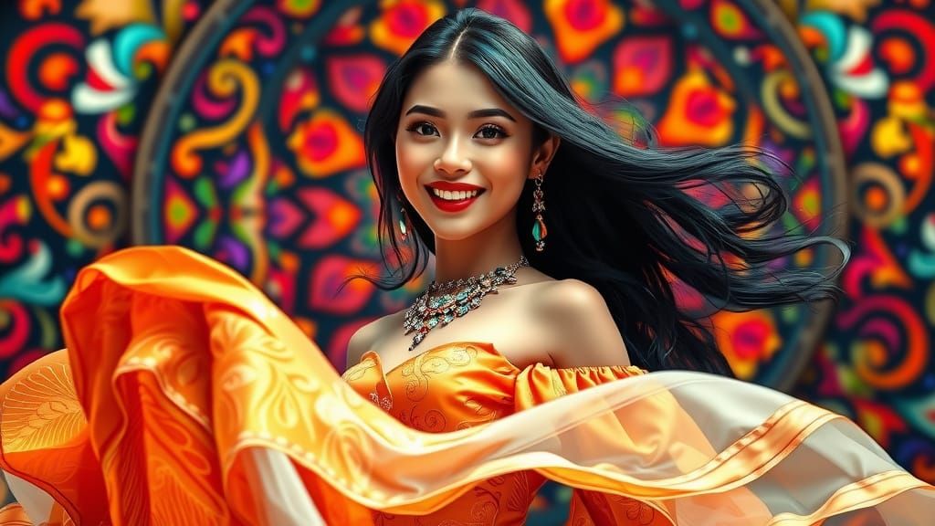 Elegant Indonesian Beauty in Traditional Attire