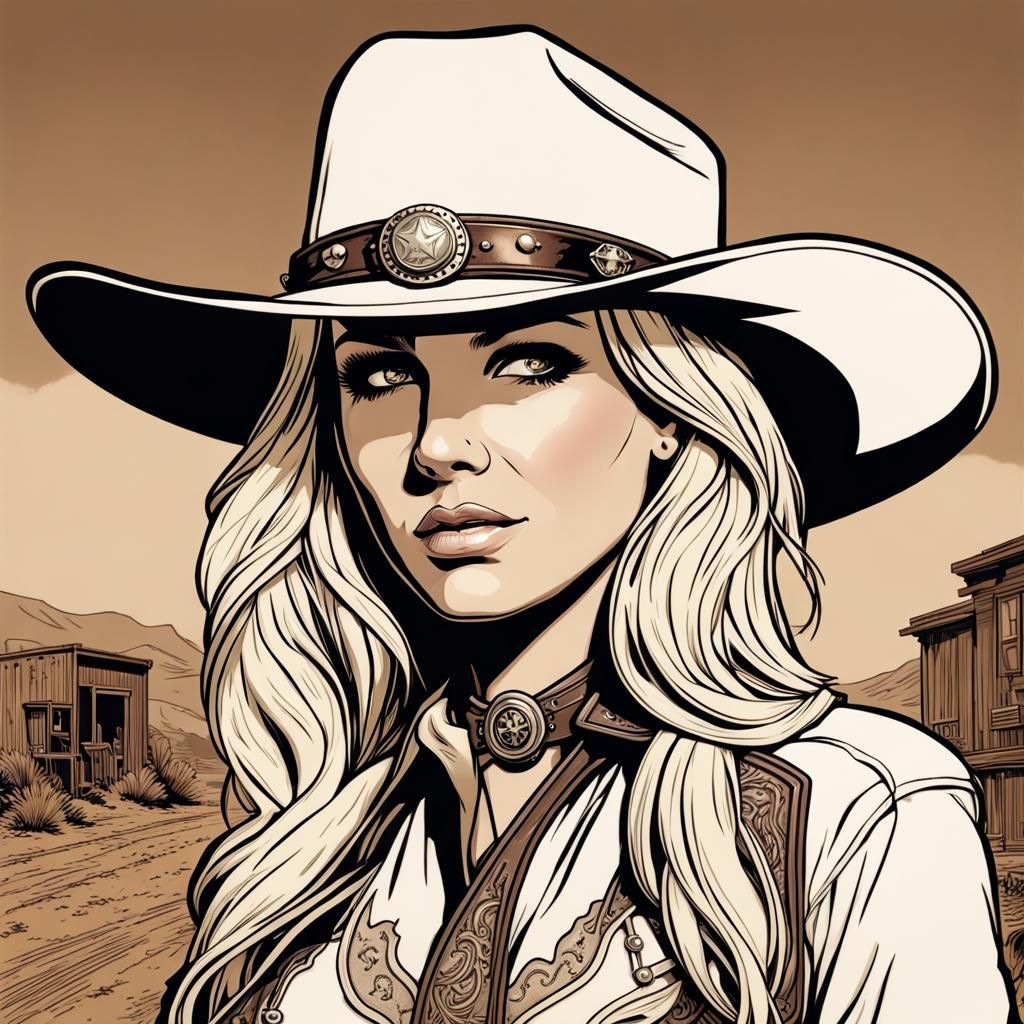 Singer as Sheriff in Sepia Comic Book Art