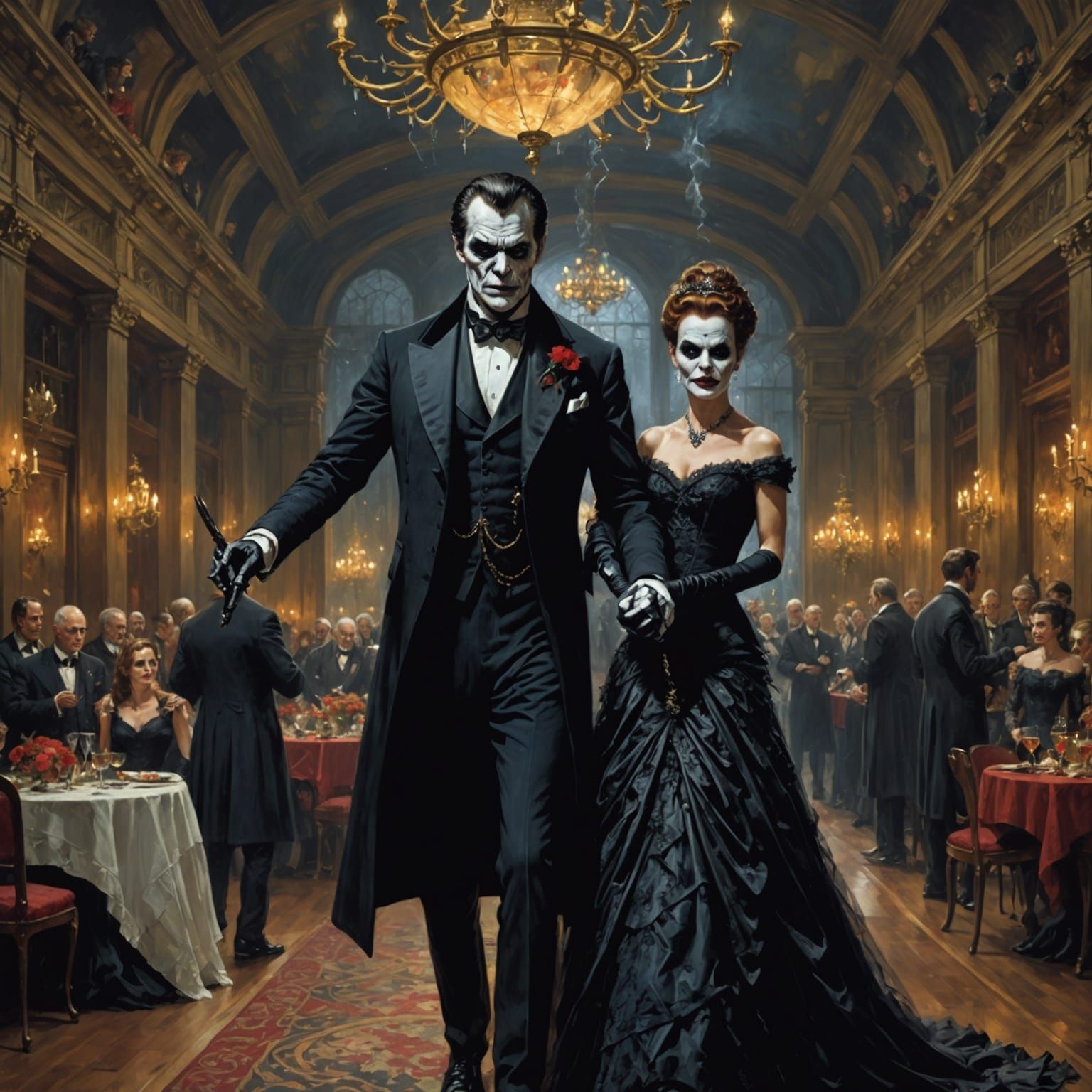 Sinister Haunted New Year's Ball in Dramatic Style