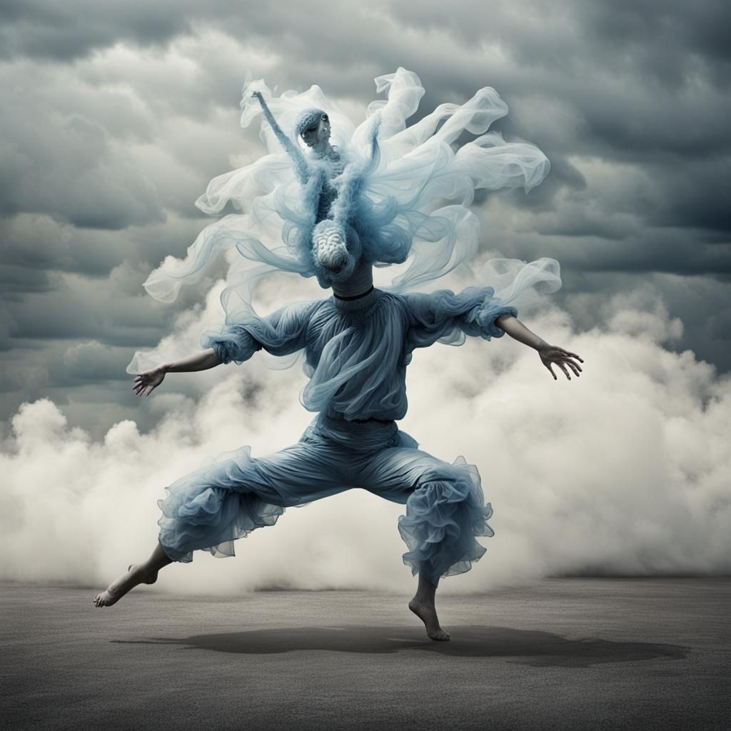 Ethereal Air Dancer in Surreal Style