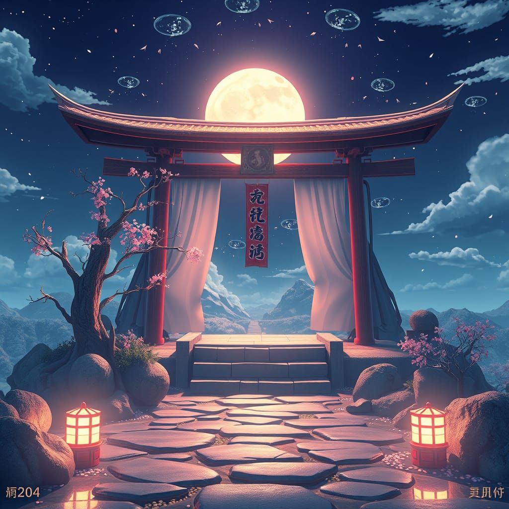 Serene Anime Landscape with Intricate Details