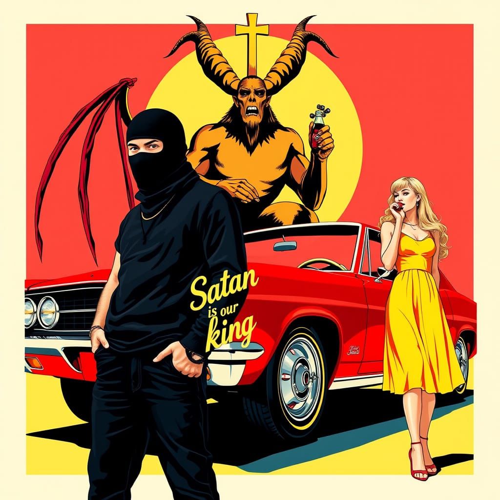 Rebellious Youth in Pop Art Style