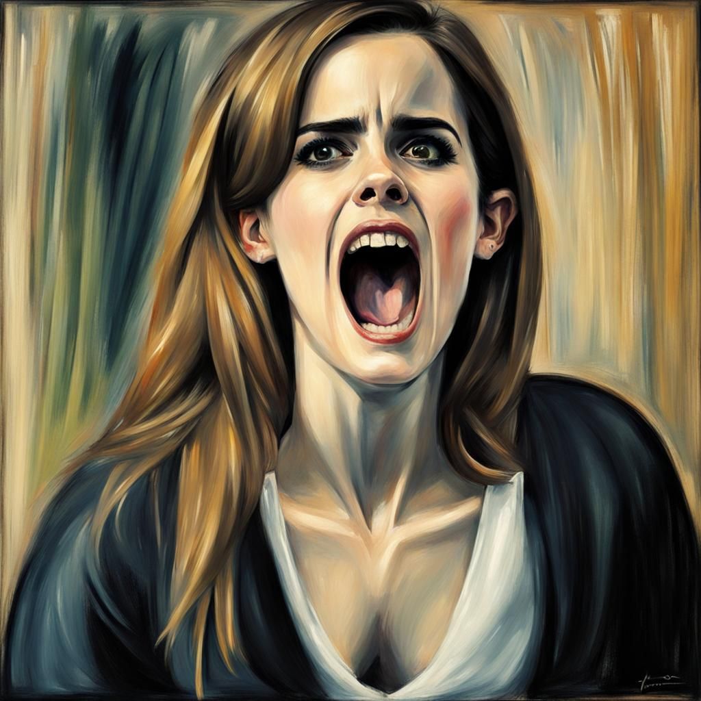 Woman's Scream: An Expressionist Digital Painting
