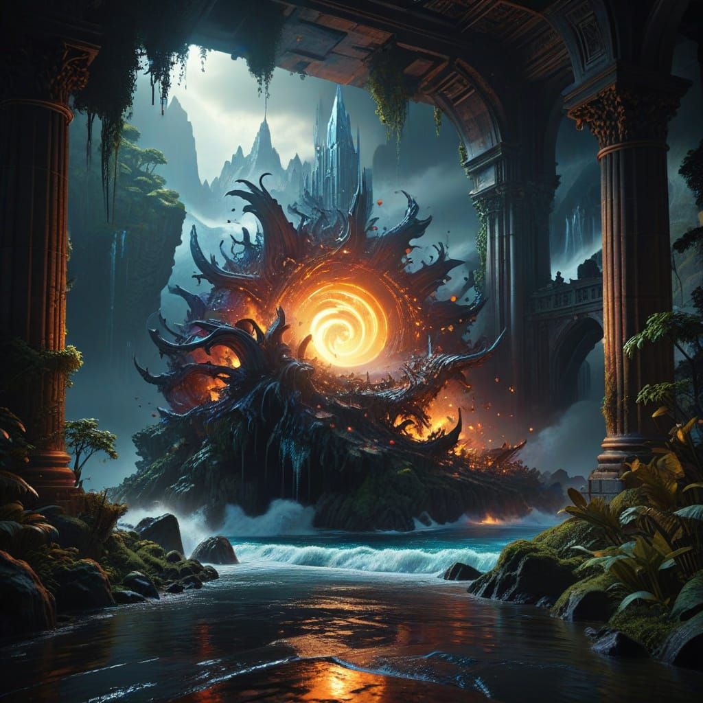 Epic 4K Digital Matte Painting of Celestial Wonders