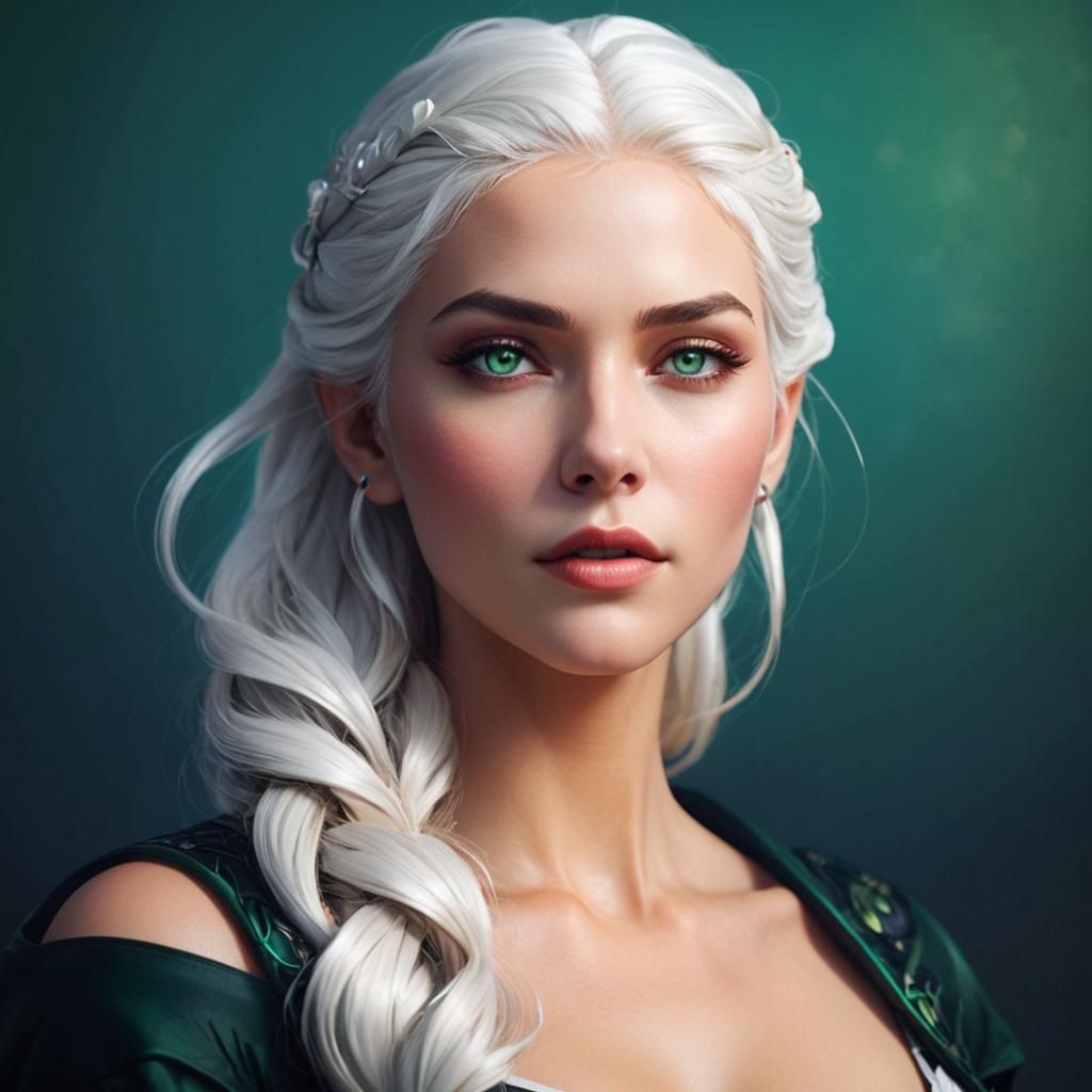 Beautiful Woman Portrait with Art Nouveau Elements