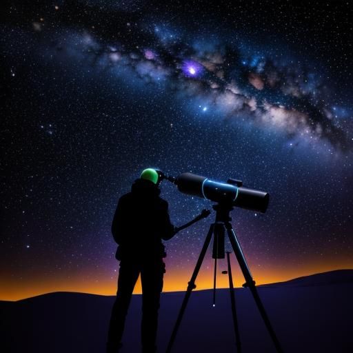 Man Gazing at Starry Sky: 8k Concept Art