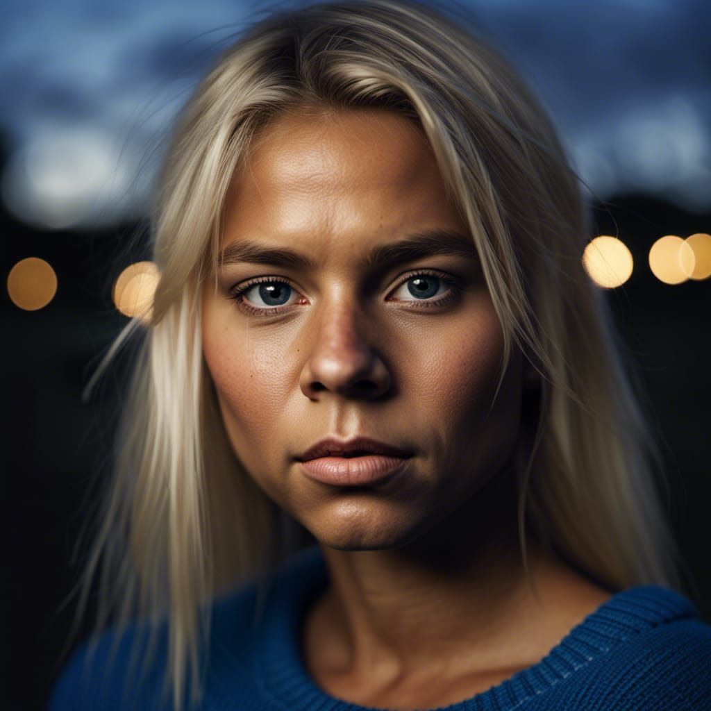 Portrait of Indigenous Australian Woman with Split Lighting