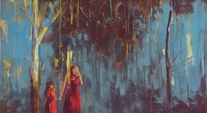 Serene Woman Gazes at Sea in Romantic Realism