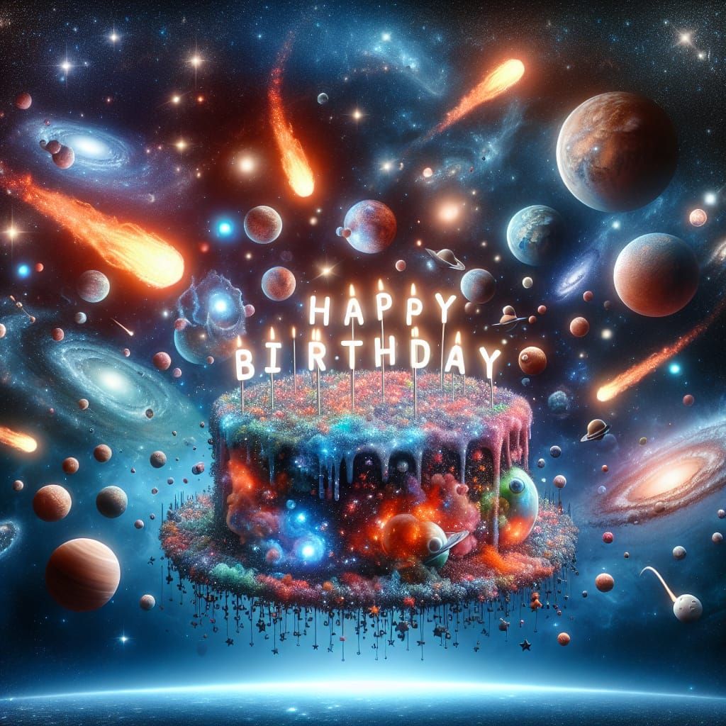 Cosmic Birthday Cake Made of Stars and Planets
