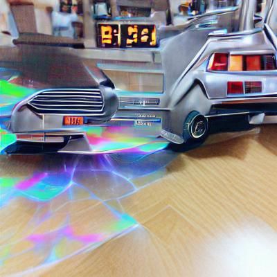 Futuristic Vehicle Speeds Through Time
