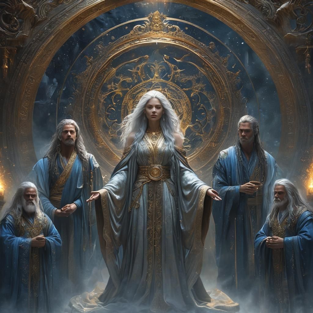 Ancient Woman with Portal in Fantasy Concept Art