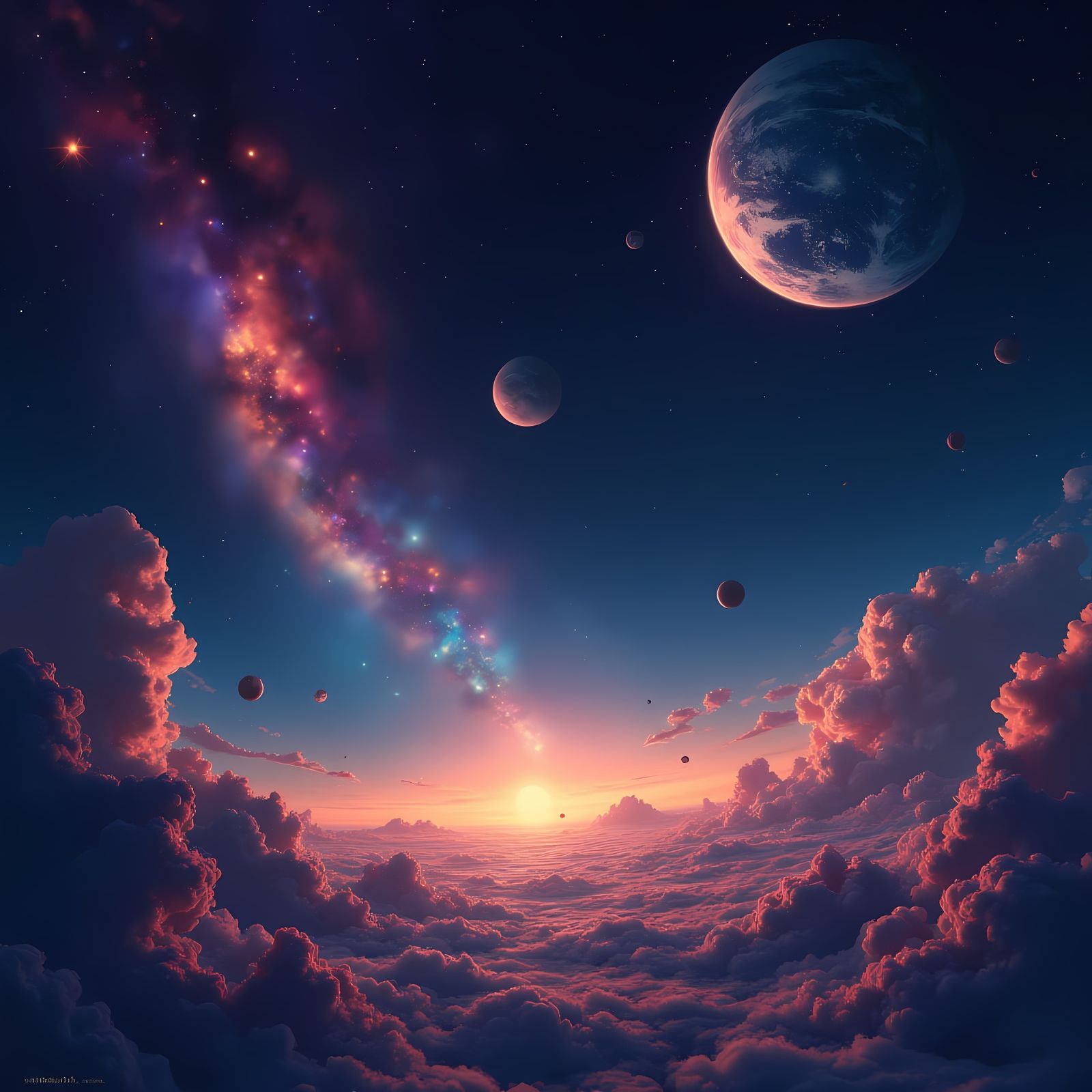 Cosmic Dreamscape in Vibrant Hues