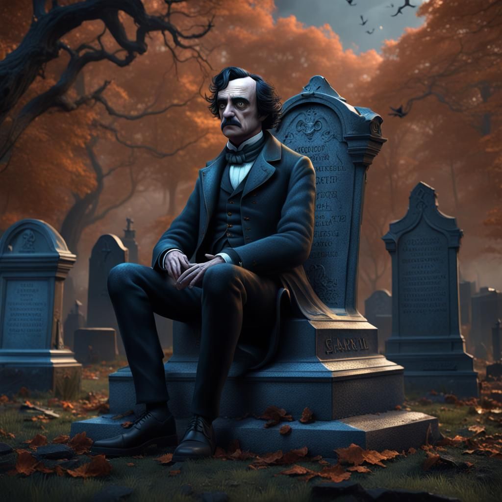 Edgar Allan Poe's Ghost: Detailed Matte Painting