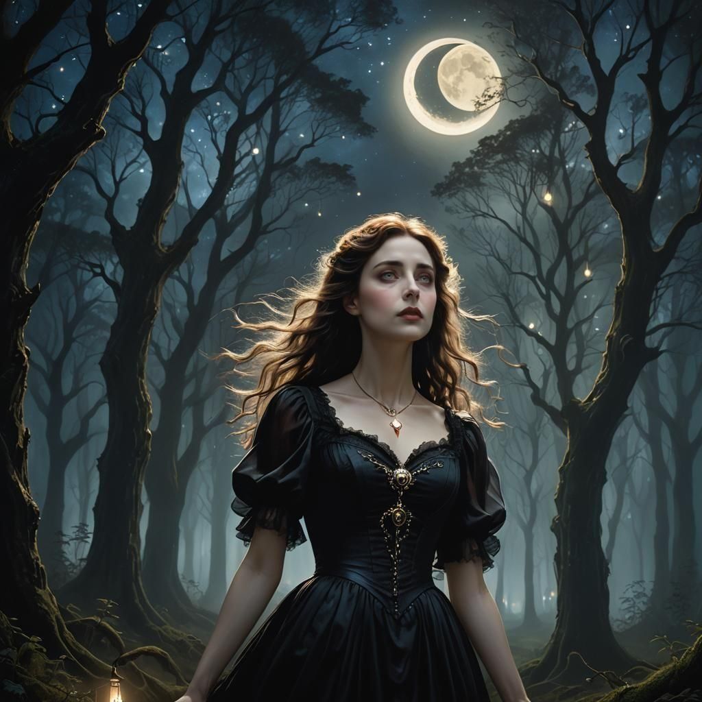 Starry Night in Zaffre Hues, Tim Burton Style