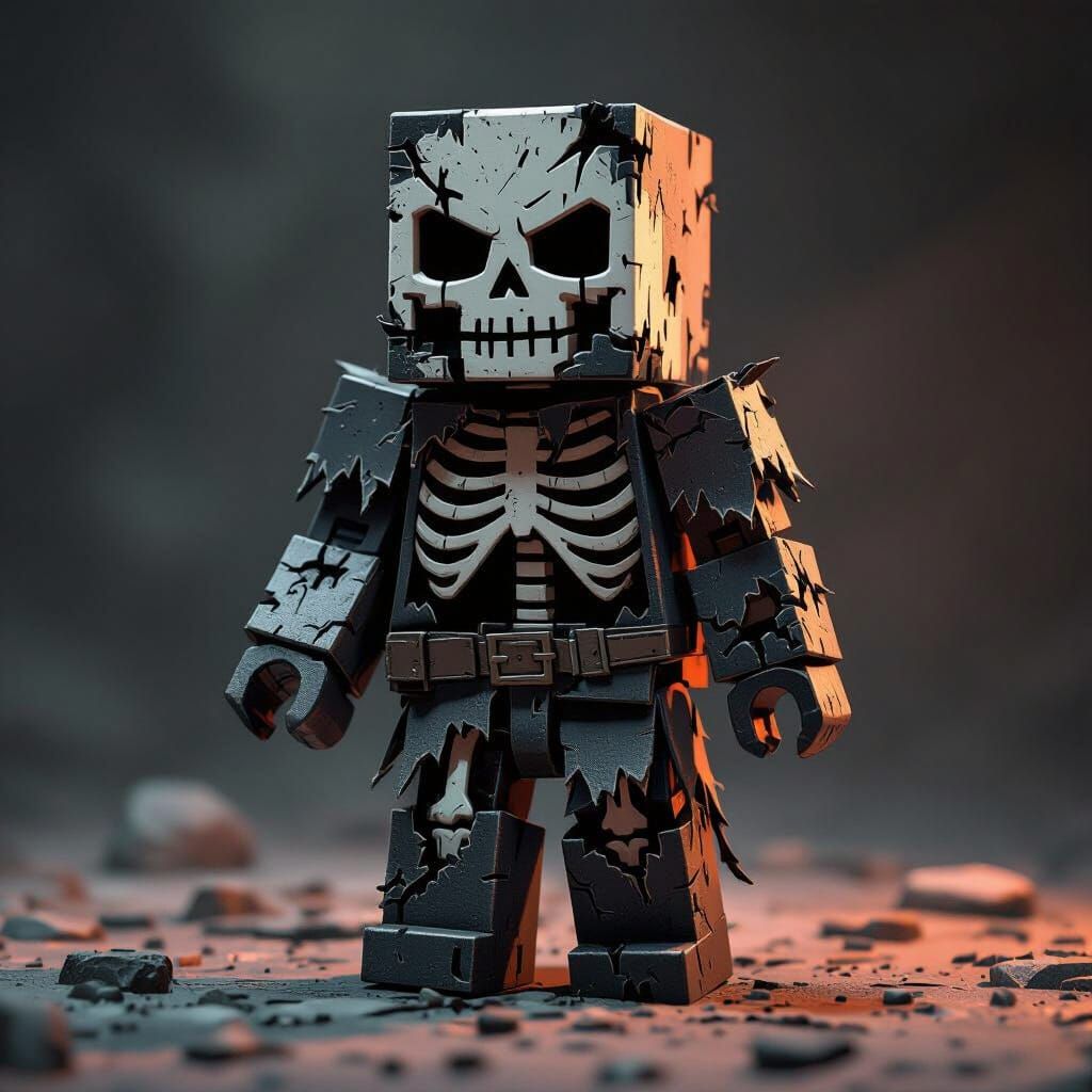Minecraft Skeleton Toy in Tattered Costume