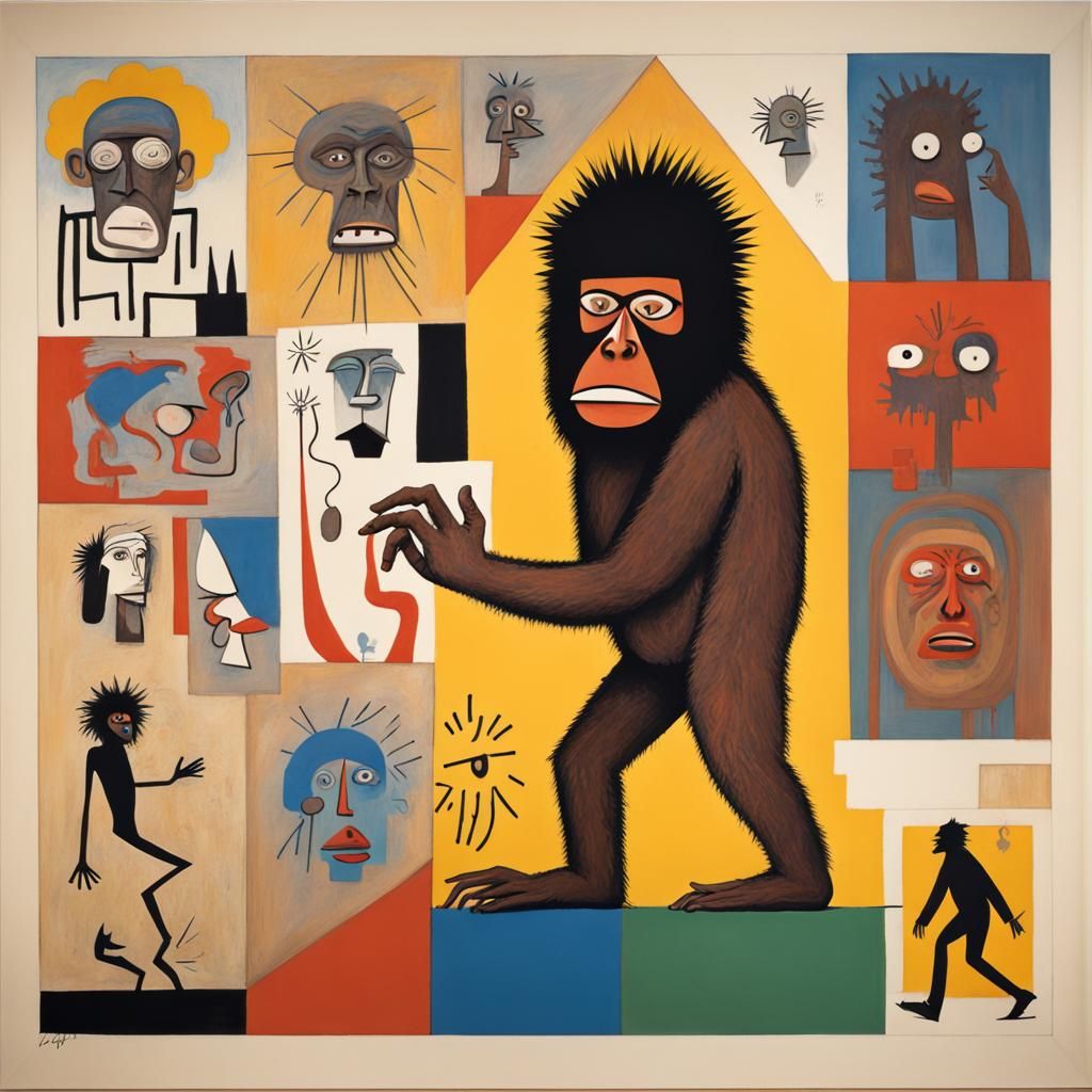 Bigfoot in Abstract Cubist Style