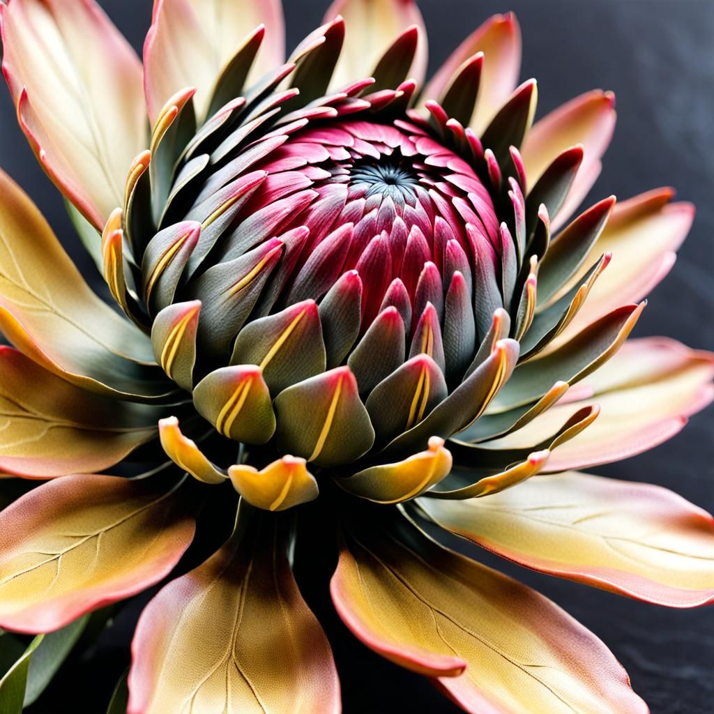 Protea Flower Wood Carving Masterpiece