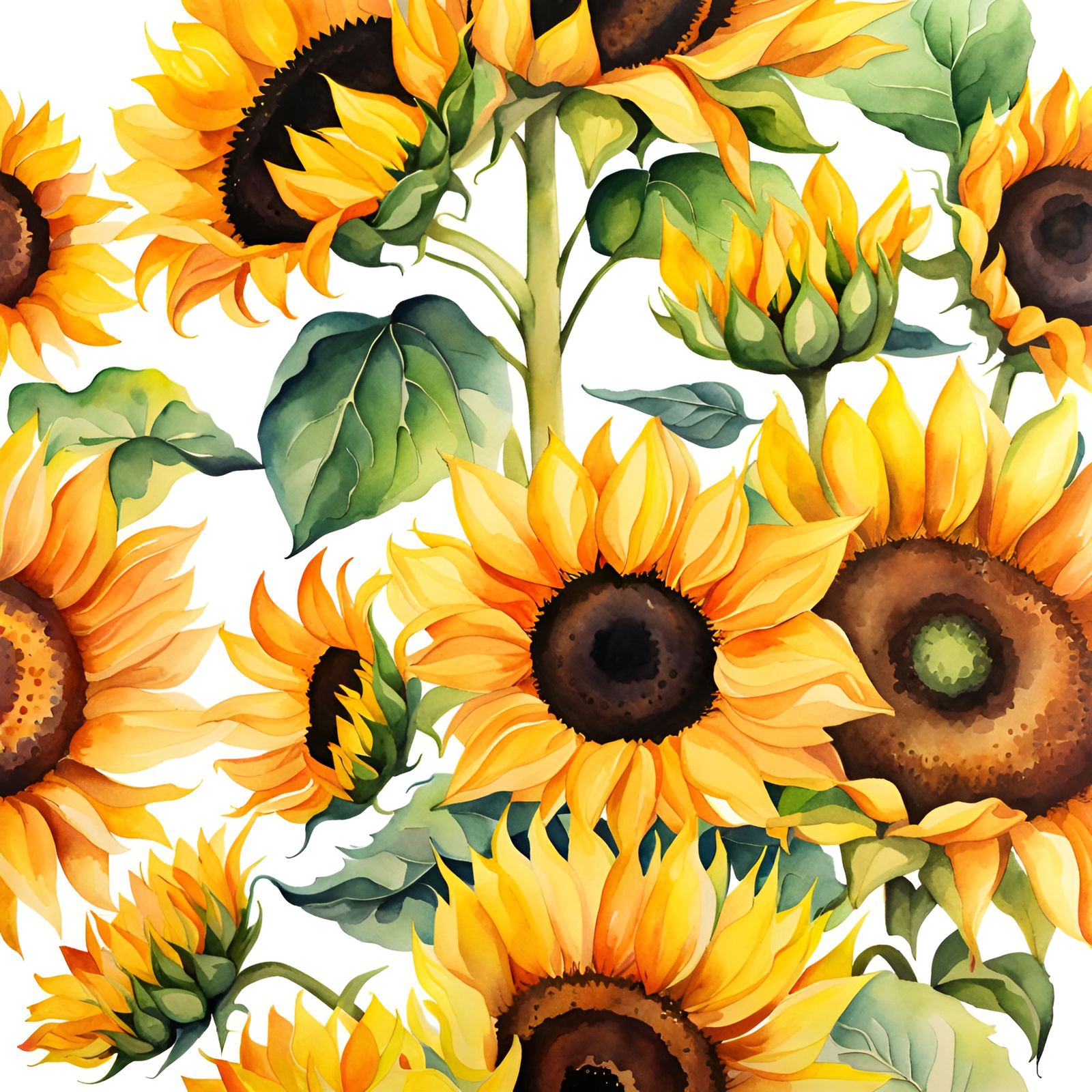 Watercolor Sunflower Painting
