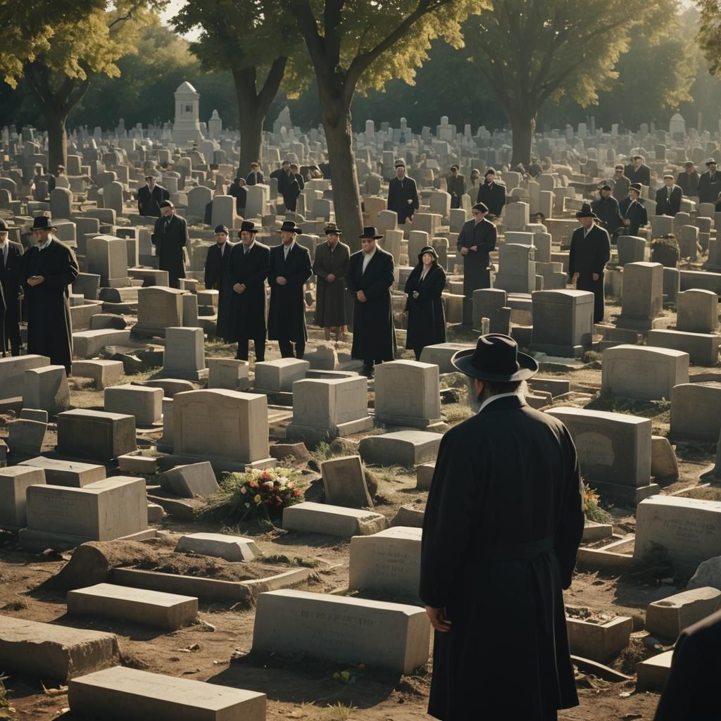 Emotional Graveside Eulogy in Overcast Light