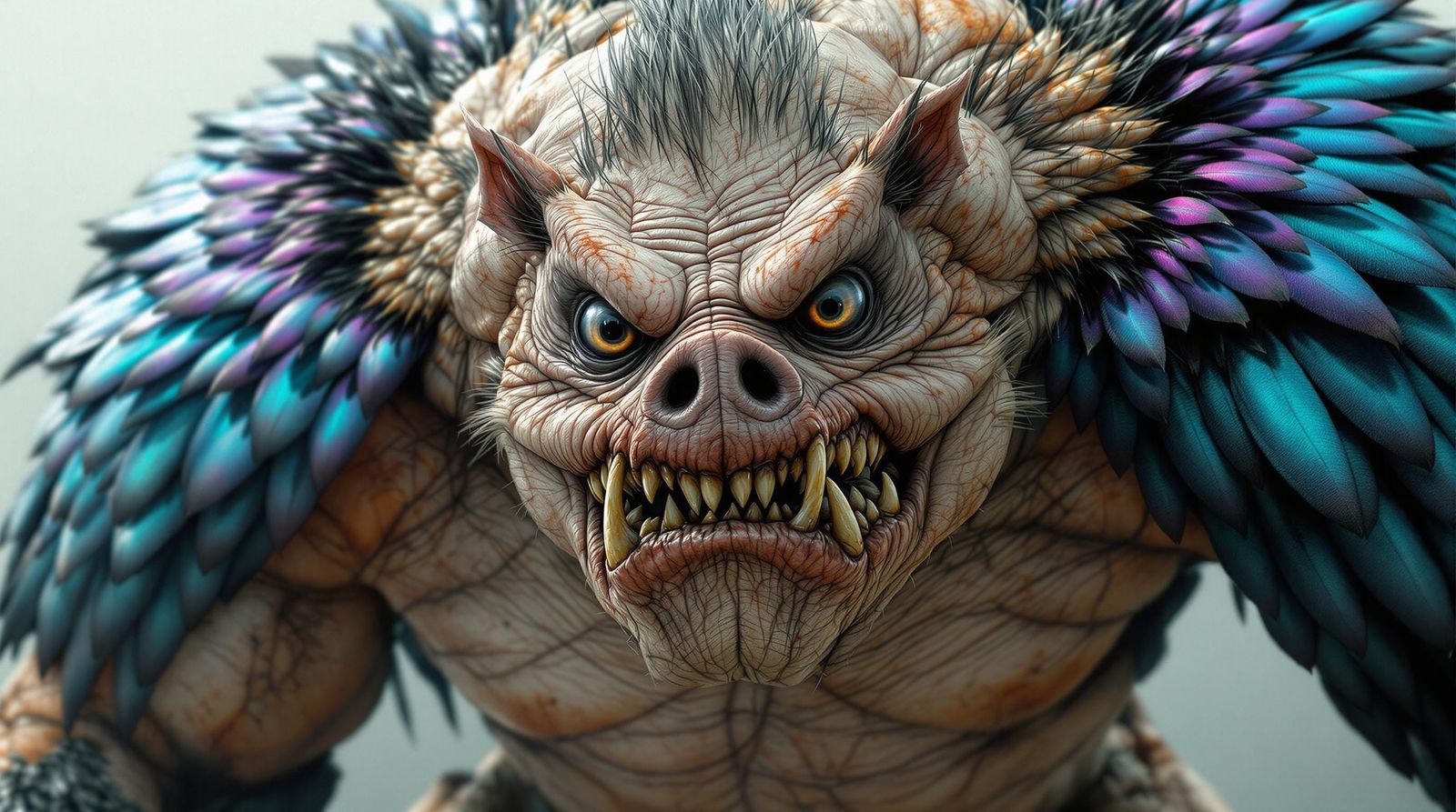 Realistic Hybrid Creature in Futuristic Lighting