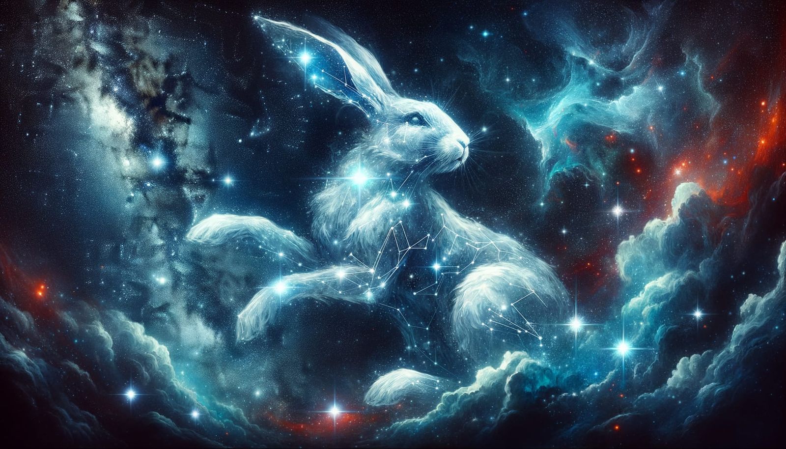 Lepus Constellation Aglow Above Orion in Cosmic Night Sky