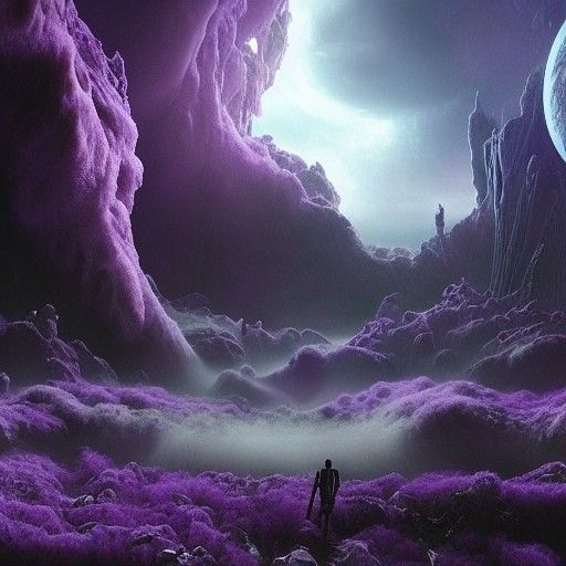 Epic Purple Planet Digital Matte Painting