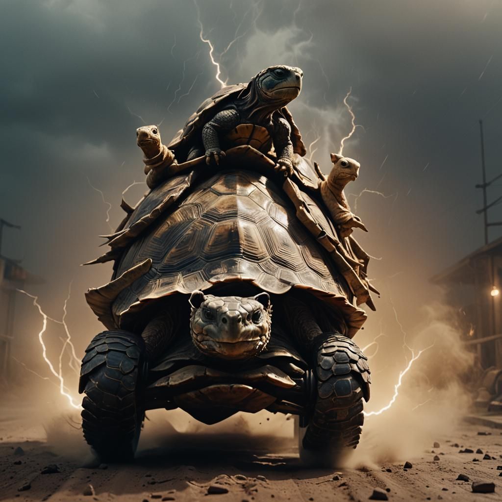 Heroic Tortoise on Lightning Chariot