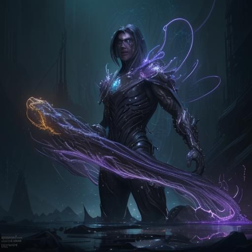 Eels Unleashing Electric Sparks: Dark Fantasy Art