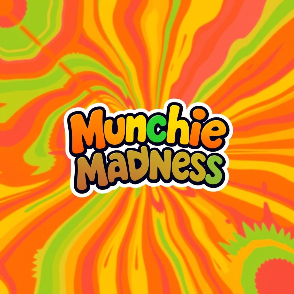 Playful Munchie Madness Logo in Psychedelic Style