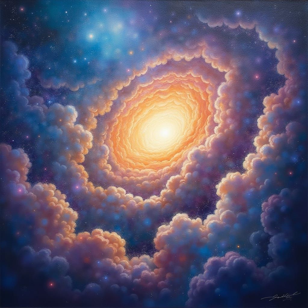 Ethereal Universe Creation in Vibrant Oil Painting Style