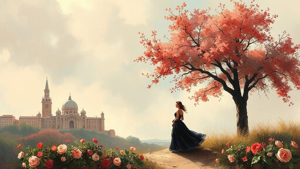 Romantic Impressionist Fashion Render
