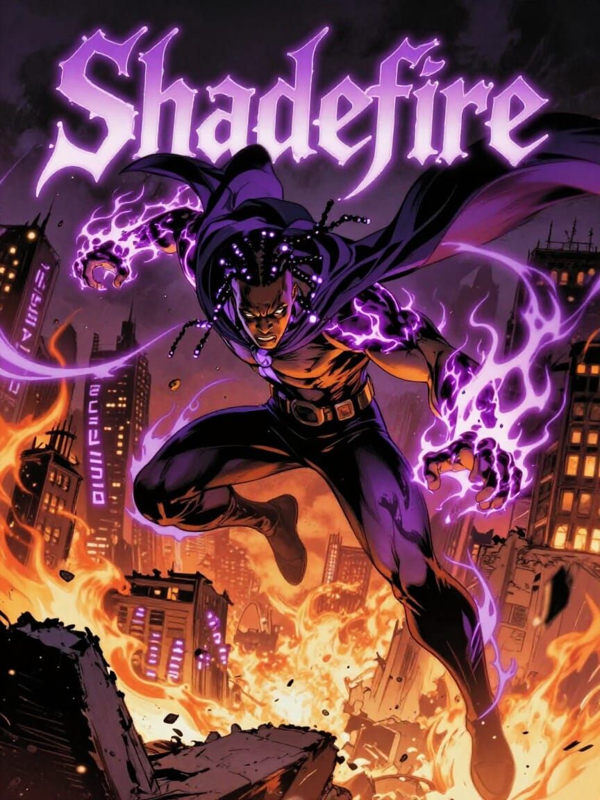 Comic Book Cover: Kaelen in Fiery City Chaos