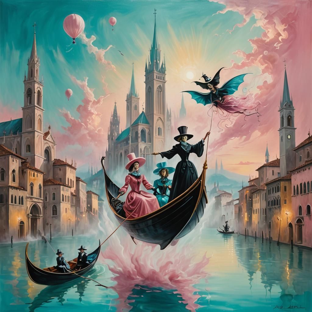 Surreal Gondola Ride Through Mystical Italian Mist