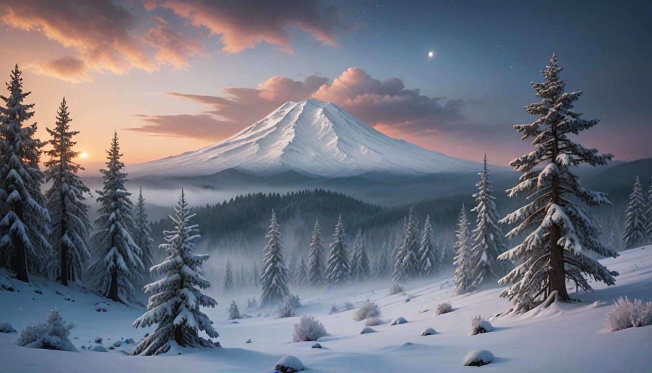 Ethereal Spirits Above Mount Shasta at Twilight
