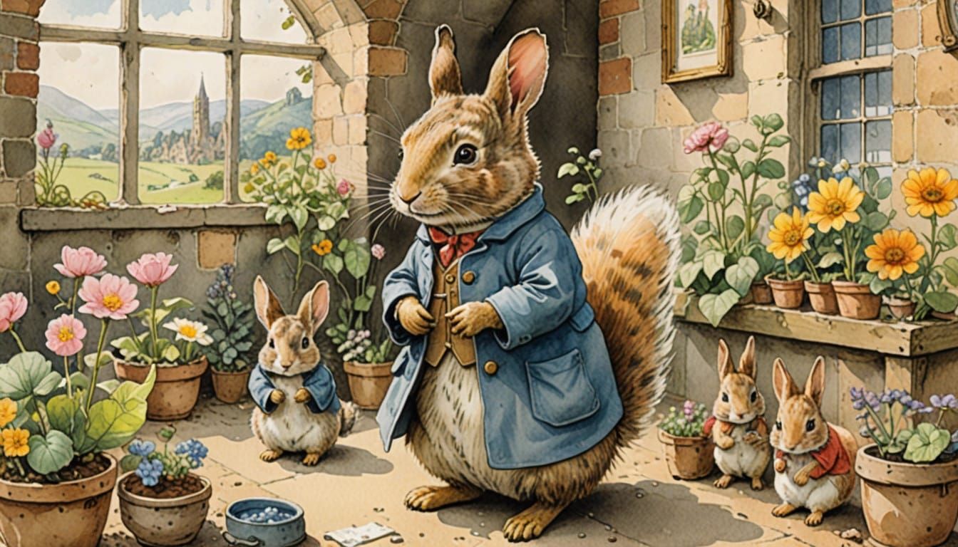 Beatrix Potter Watercolor Illustration