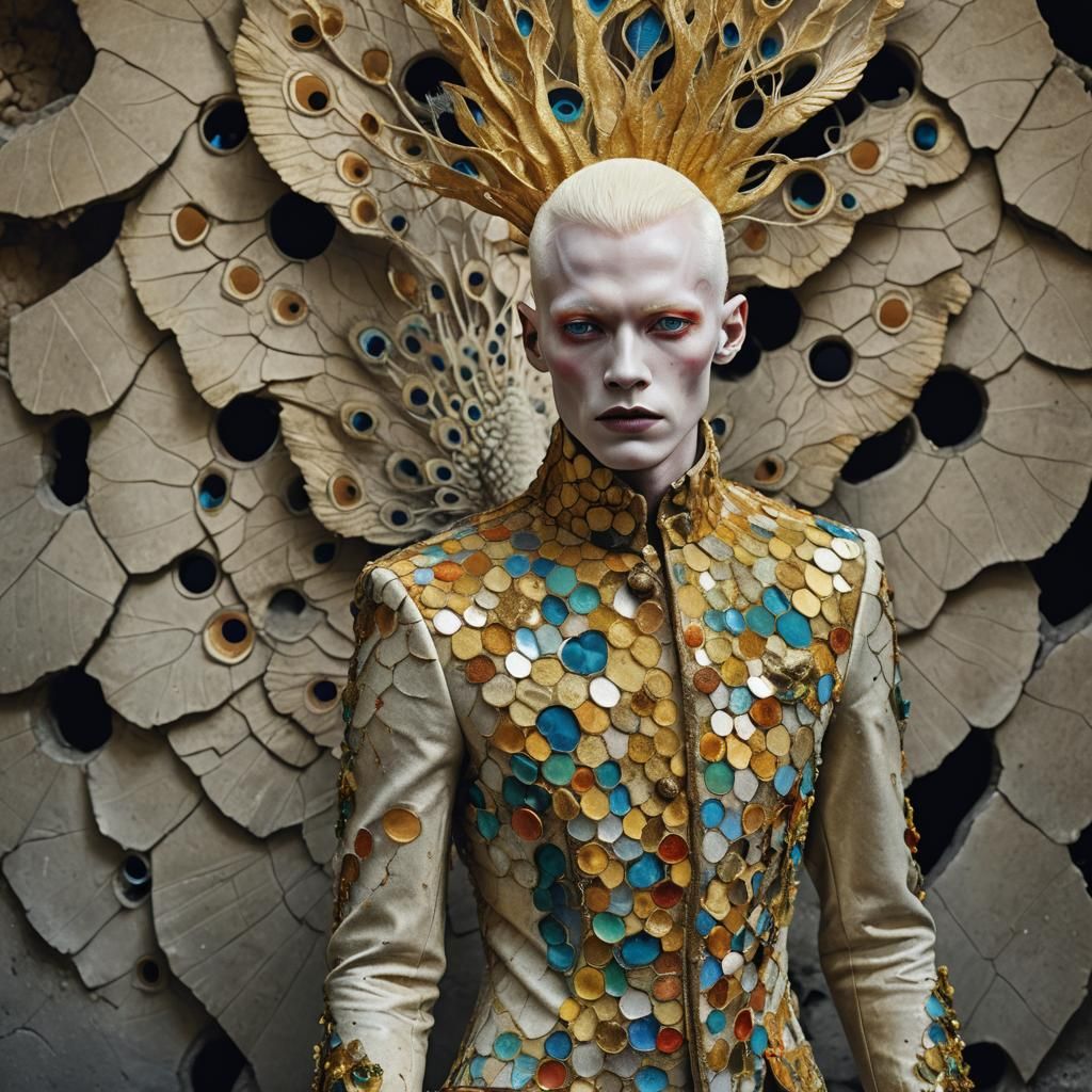 Surreal Peacock Fashion in Magical Realism Style