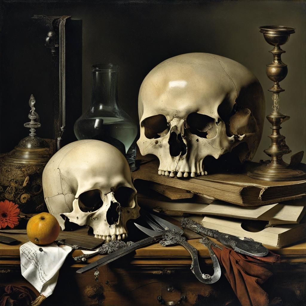 Vanitas Still Life with Skull