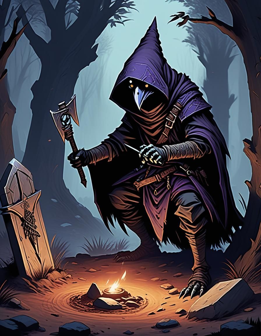 Kenku Grave Robber in High Fantasy Style