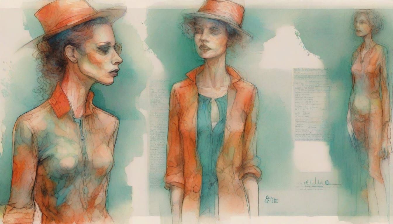 Surreal Fashion Illustration of a Reptilian Woman in Dystopi...