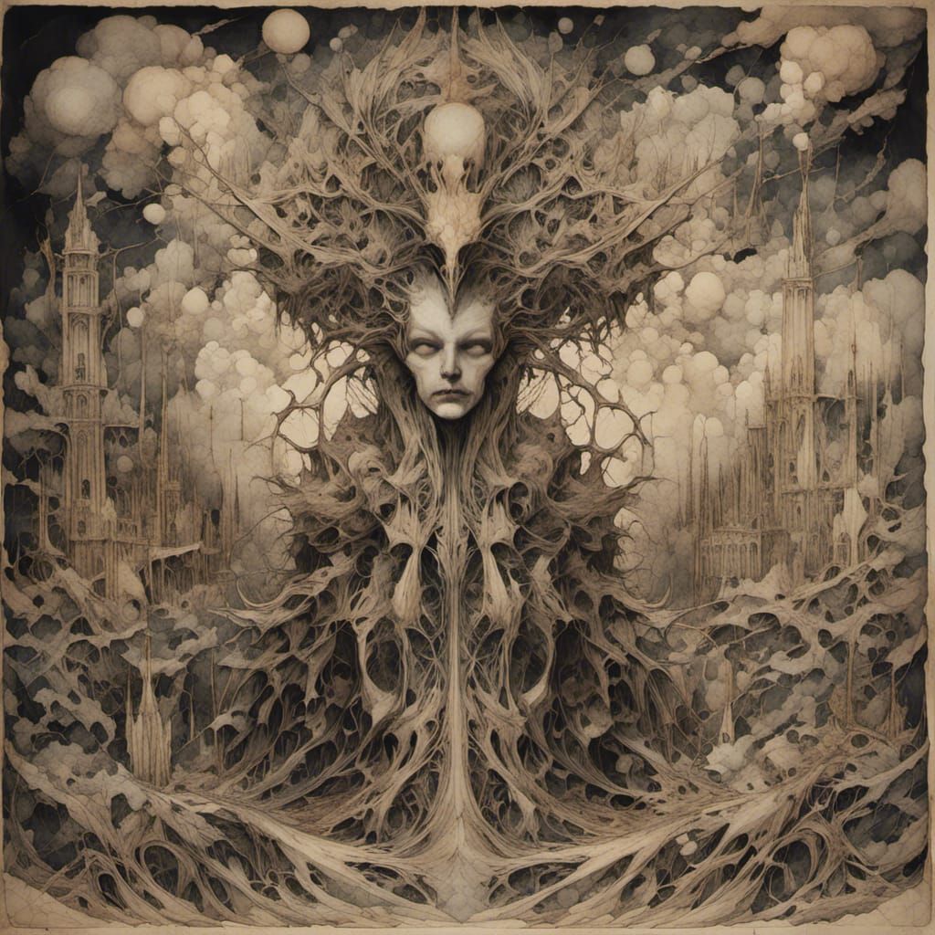 Mysterious Victorian Manor in the Fog