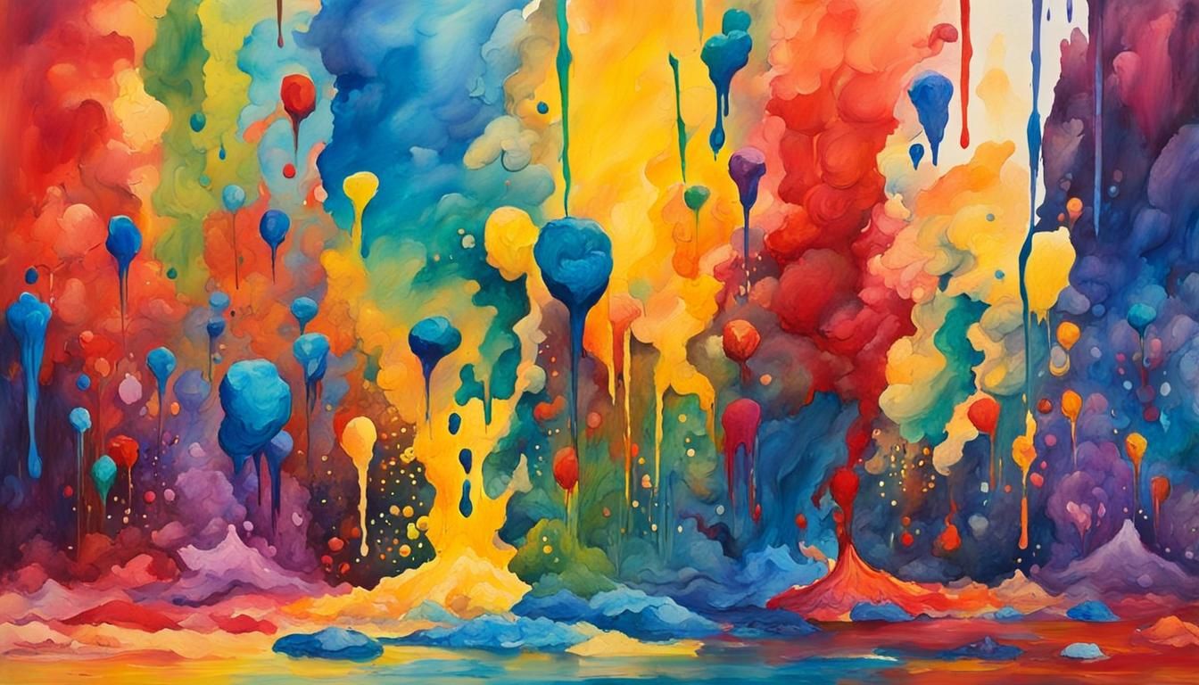 Colorful Gouache Painting of Unity and Pride
