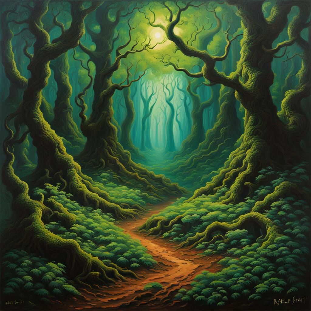 Eldritch Forest in Renaissance Painting Style
